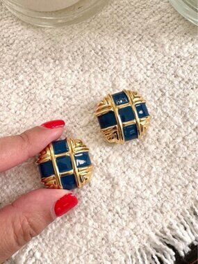 St John Knit Designer Clip On Earrings Wear With Suits Jewelry